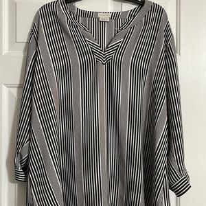 Van Heusen black and white striped blouse